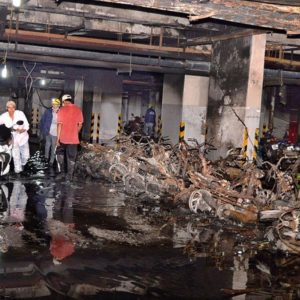 Motorbikes not allowed to park, apartment building’s first floor, mini apartment fire, Thanh Xuan district, Hanoi, killing 56, injuring 37 victims, Motorbikes parking